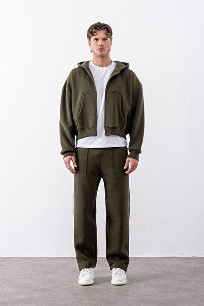 gothamvibes Men's Baggy Chill Khaki Sweatpants