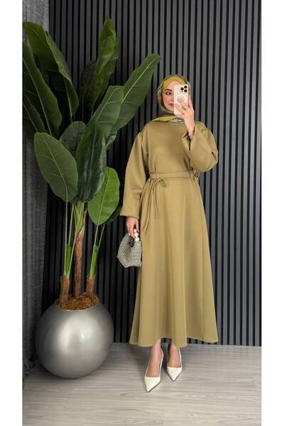 Molly Nelly Women's Skuba Lace-Up Front Lace-Up Detailed Long Dress