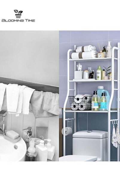 BLOOMING TIME Storage Rack Above The Toilet Has A Large Capacity, Saves Space, And Is Simple To Install