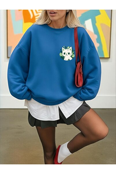 ArtYus Hanorac unisex cu mânecă lungă Transfer GREEN K pisică Ba cu imprimeu ...