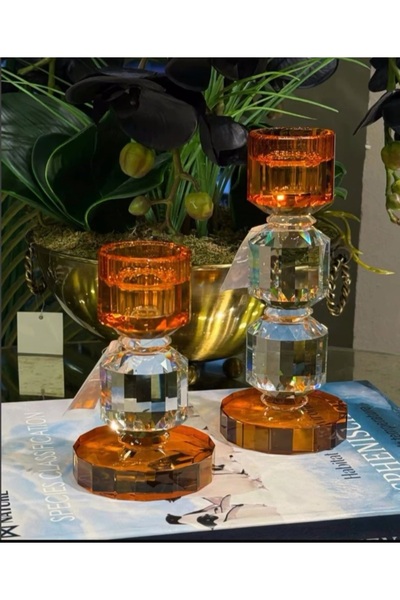 zepce design 2'li Kristal Şamdan