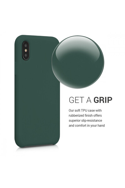 KWmobile Case for Apple iPhone X / iPhone XS, Silicone, Green, 46313.169