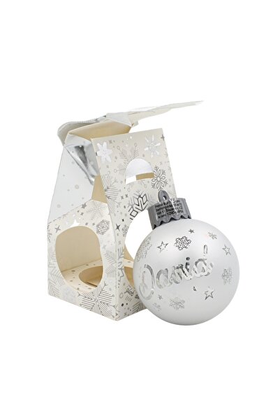 Gift Design Christmas globe, with LED, silver color, name "David"