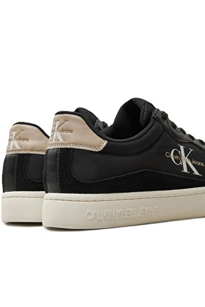 Calvin Klein Leather Mens Sneaker Black Genuine Leather Casual Sports Shoes Black