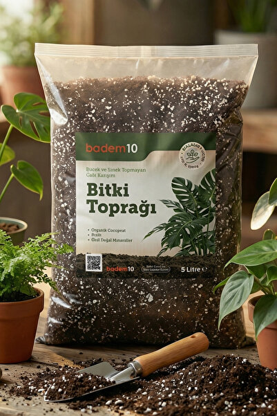 Badem10 (5 LİTRE) Organik Cocopeat Perlitli Pomza Karışımlı Genel Bitki Kullanıma Uygun Bitki Toprağı Toprak