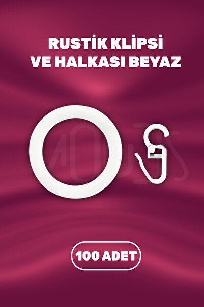 Moud's Рустикальні кільця та затискачі для штор, білого кольору, 100 штук