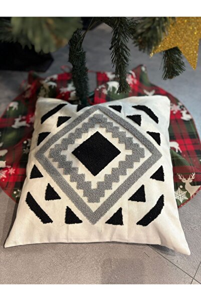 LaraLisa Husă de pernă brodată cu 2 perforații, 45x45 cm