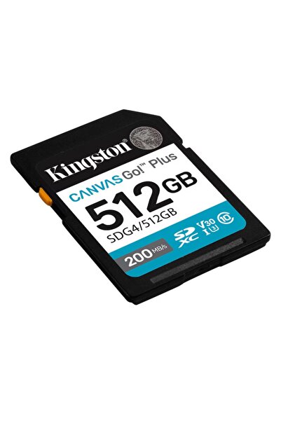 Kingston Κάρτα SD 512GB Canvas Go Plus, SDXC, 200MB/s, Κλάση 10, UHS-I U3, V30, Μαύρη