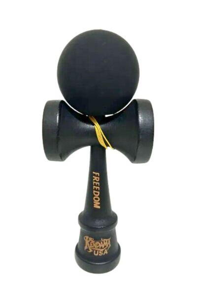 OEM Kendama USA Forever – Minge cu prindere din cauciuc, Ediție complet neagră, Model Freedom, Lemn Premium