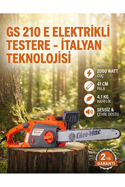Oleomac GS210E ELEKTRİKLİ TESTERE - AĞAÇ MOTORU - 2000 WAT