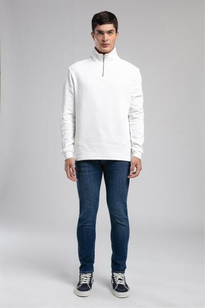 Lee Cooper Desona men's Mock Neck sweatshirt ecru