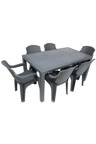 OEM Infinity outdoor set - rectangular table and 6 chairs, polypropylene, gray