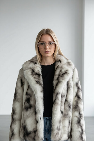 Vireo Club Ecru Kar imprimeu leopard blană scurtă