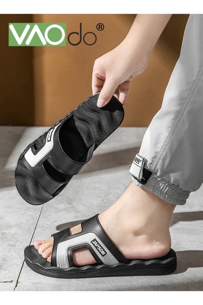 VAODO Men's Slippers, Quick Dry Flip-Flops, Non-Slip Bathroom Slippers,Casual and Fashionable Design Ultra