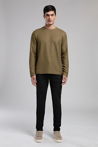 Lee Cooper Wayne Men's O Neck Sweatshirt Khaki