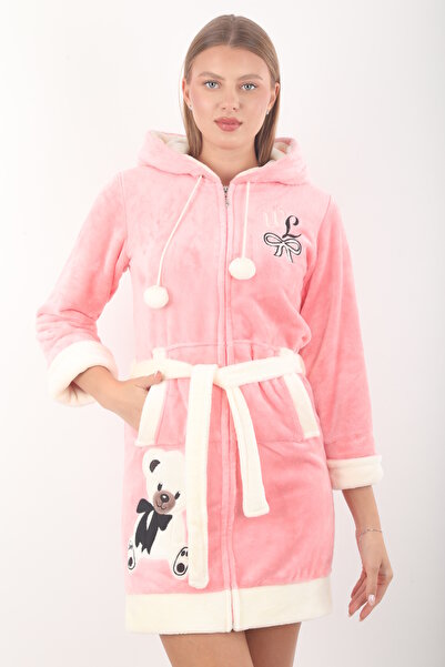 Wild Love Γυναικείο κοντό φόρεμα με κουκούλα με φερμουάρ