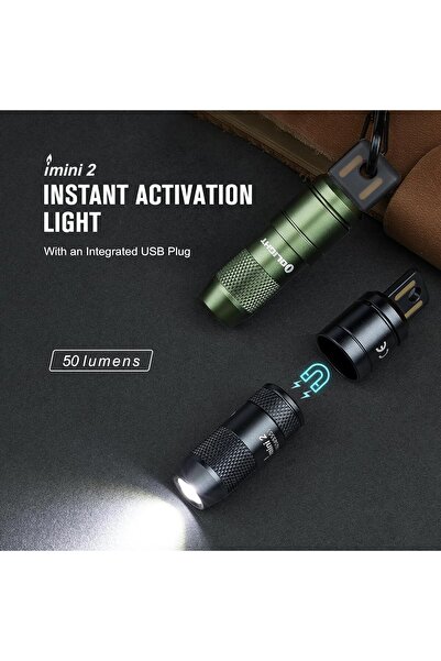 OLİGHT IMINI 2 EDC Rechargeable Keychain Flashlight 2 Pack (Black)