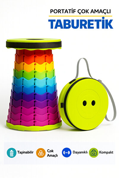 Ecuy Portatif Çok Amaçlı Katlanabilir Taşınabilir Tabure Taburetik Ayarlanabi...