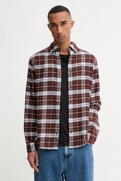 Tommy Hilfiger Erkek Kahverengi L/S Gömlek