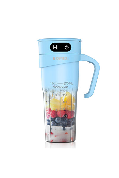 BOMIDI Portable Blender, Smoothie Maker with 6-Leaf Stainless Steel Blade for Home & Outdoor