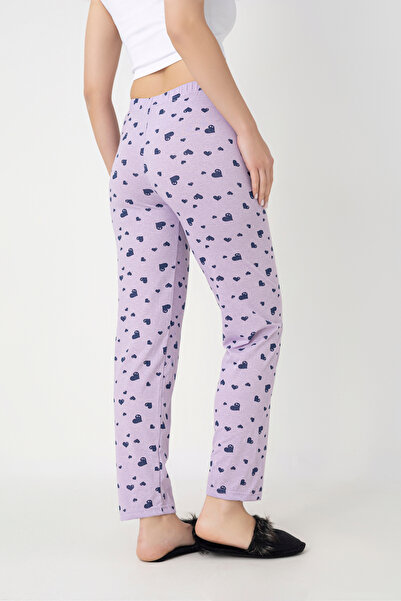 DONEX Βαμβακερή λεπτή αναπνεύσιμη υφασμάτινη κορδέλα μέσης λεπτομέρεια εμπριμέ χωρίς τσέπες Γυναικείες πιτζάμες κάτω