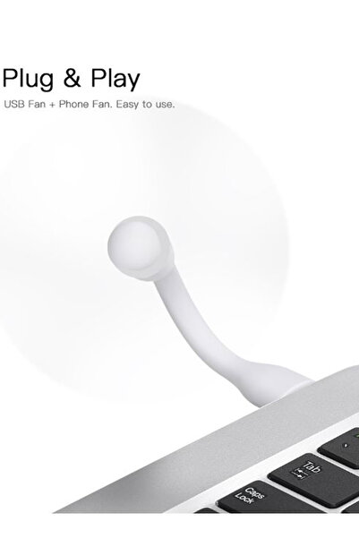 Generic مروحة USB صغيرة محمولة من قطعتين باللونين الأبيض/الأسود