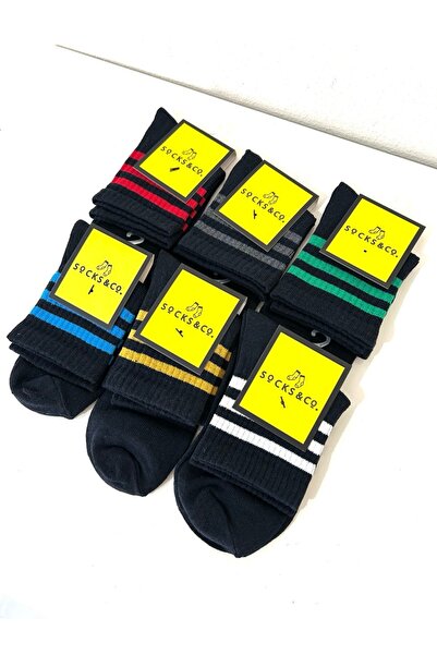 Clothes Box Șosete de damă din bumbac cu dungi, pachet de 6