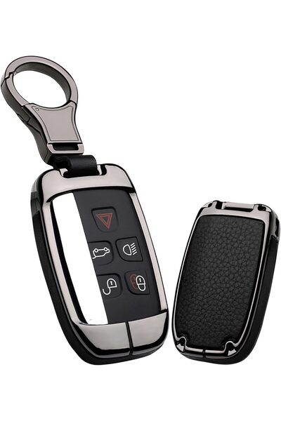 ontto غطاء حماية معدني من الجلد لمفتاح سيارة لاند روفر متوافق مع سلسلة المفات...