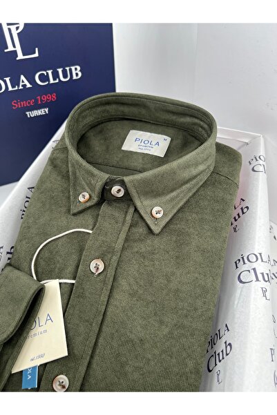 Piola Club Men's Shirt Without Pockets Regular Fit Velvet (Khaki)
