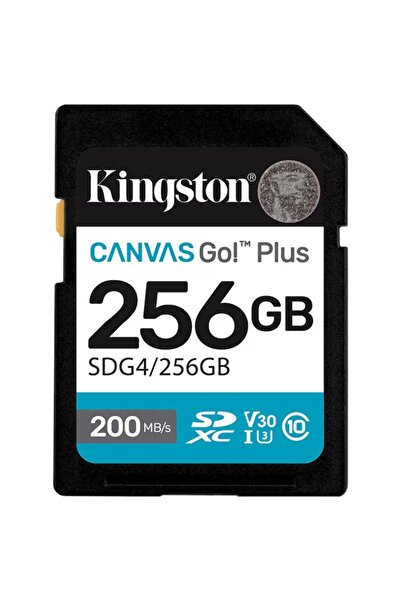 Kingston Κάρτα SD 256GB Canvas Go Plus, SDXC, 200MB/s, Κλάση 10, UHS-I U3, V30, Μαύρη