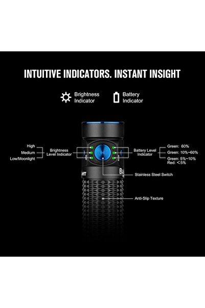 OLİGHT Baton4 1300 Lumens Compact Rechargeable Pocket Flashlight (Black)