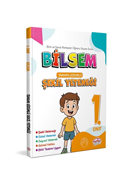 Editör Yayınevi 1. Sınıf Bilsem Hazırlık Şekil Yeteneği Tamamı Çözümlü