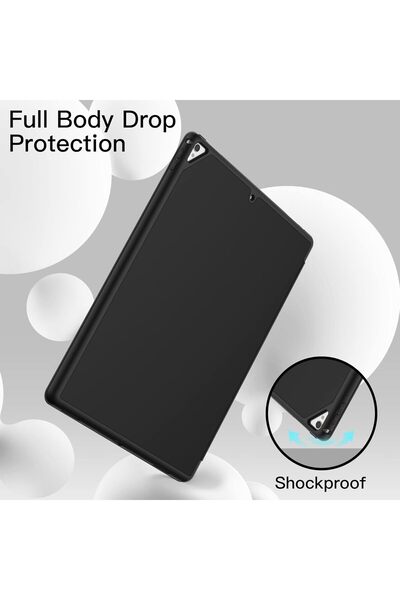 JETech Case for iPad Pro 12.9 (2015/2017) with Pencil Holder, Slim TPU Cover (Black)