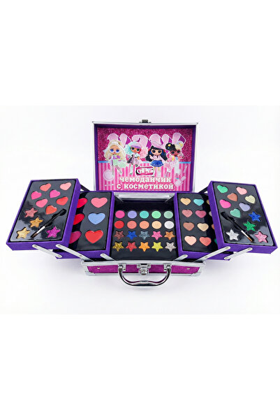 REZZOSS مجموعة مكياج للأطفال للبنات، 56 قطعة، مجموعة ألعاب تجميل حقيقية قابلة للغسل للبنات، صندوق تجميل الأميرة غير سام