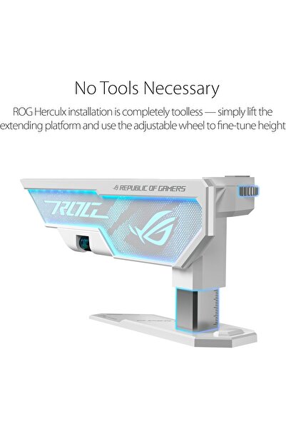 ASUS ROG Herculx Graphics Card Holder White (72-128mm, 3D ARGB, Aura Sync, Spirit Level)