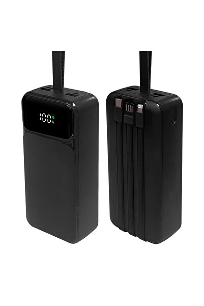 RONIC X External battery 30,000 mAh, RonicX, PD 22.5W, 3 USB-C, Lightning, USB-A cables, 4 ports, Black