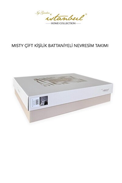 İyi Geceler İstanbul Misty Double Blanket Duvet Cover Set Argento Gray
