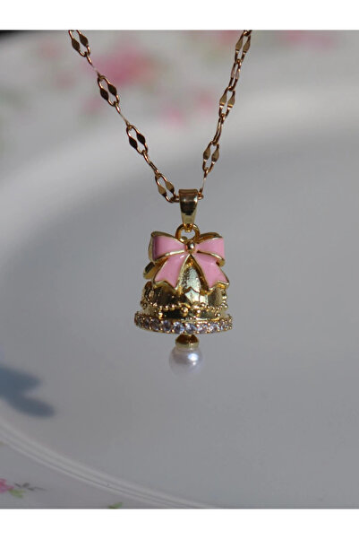 Reorah Collection Pink Merry Bell Çelik Kolye