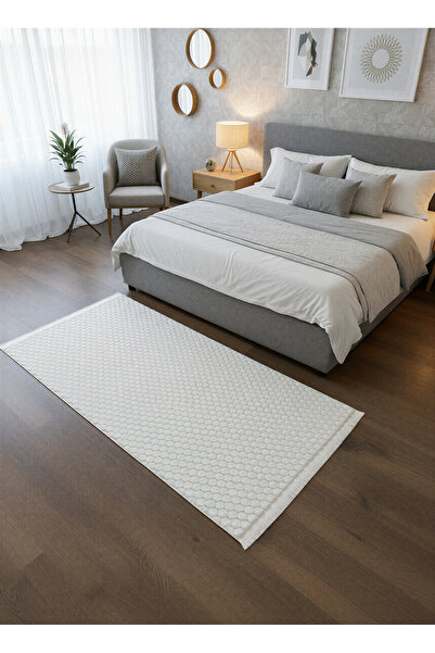 Rose'n Home TAVŞAN PETEK BEYAZ - Kaymaz Deri Taban Tavşan Shaggy Yatak Odası ...