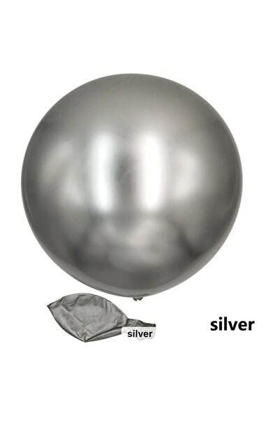 OEM Baloane Jumbo Argintiu Chrome Latex pentru Decor Evenimente 90cm/10buc/punga