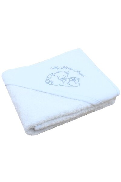 PRICHINDEL Prosop cu glugă Îngerașul meu, gri și alb, bumbac, 75 x 75 cm