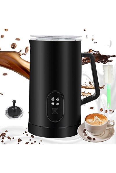 YAKITER خفاقة حليب كهربائية، تحريك مغناطيسي 4 في 1، جهاز بخار حليب 350 مل وصا...