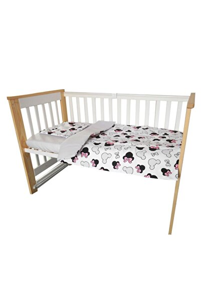 PRICHINDEL Set de lenjerie de pat 3 piese, Prichindel, Minnie, gri, 120x60cm