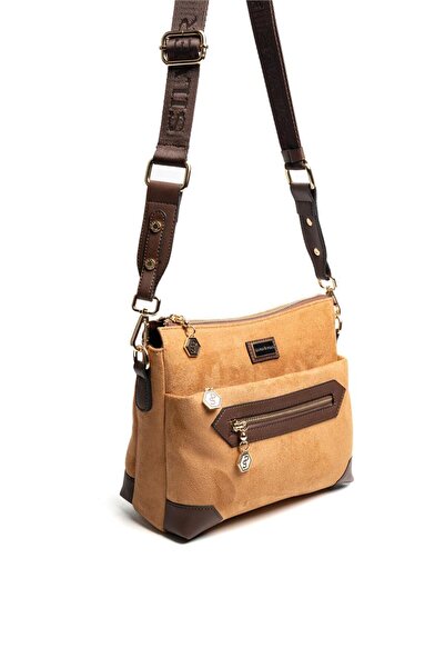 Silver Polo Silver & polo sp1110 women's crossbody bag suede brown-brown
