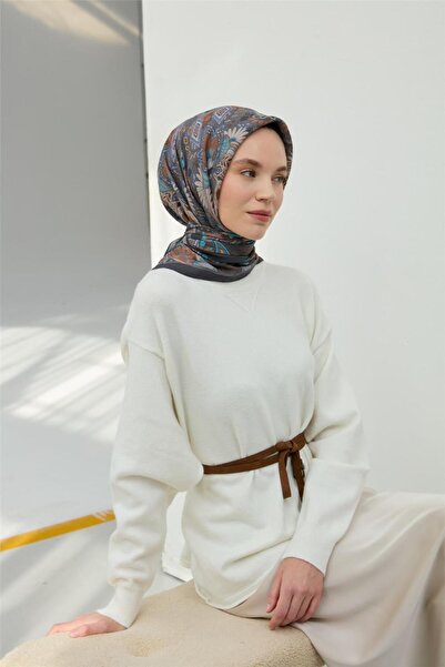 Silk Home Eșarfă din viscoză, cu model albastru afumat, anti-alunecare, 90x90