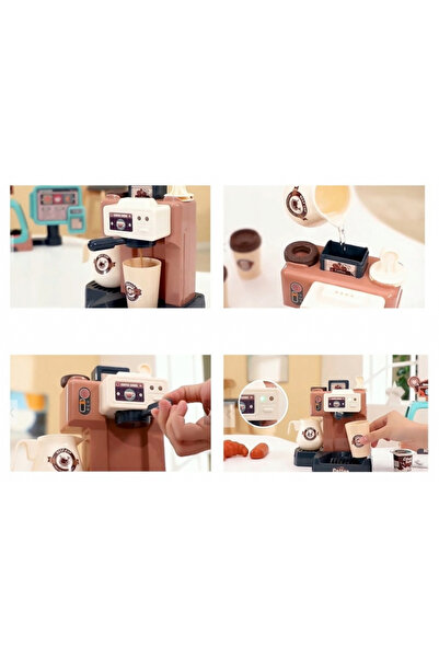 Doris Set de joaca pentru copii cafenea si desert interactiv cu 40 elemente,expressor,vitrina cu des