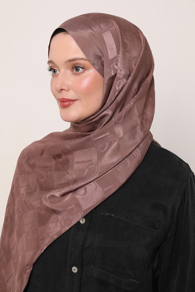 LuvenSara Σάλι από μεταξωτό ζακάρ με σχέδιο LS