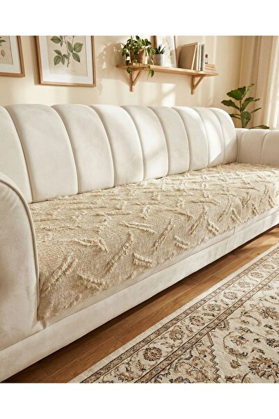 NEREZ TEKSTİL Şönil Bohem Sakallı Kaymaz Koltuk Örtüsü 90x210 cm | 3 Kişilik ...
