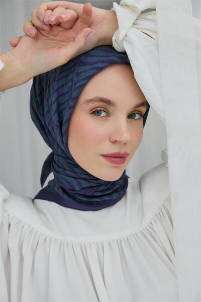 Silk Home Viscose Velora Scarf Purple Navy Blue Four Seasons 90X90