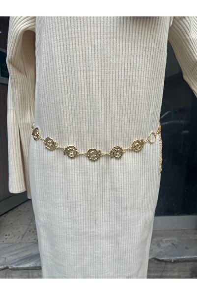 MY QILAM Curea cu lanț cu model auriu Curea pentru rochie Curea pentru cămașă...